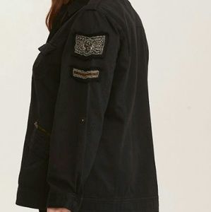 Beaded Stretch Twill Shirt Jacket